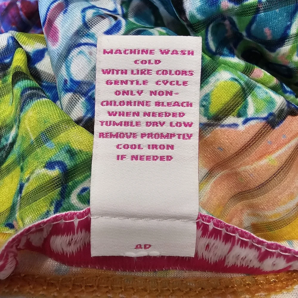 Leoma Lovegrove Knit Art To Wear Dress Sea Heart Tropical Coverup Resort Sz L